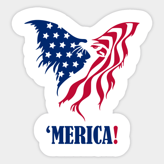 Patriotic eagle merica usa flag 4th of July outfit Sticker by jodotodesign